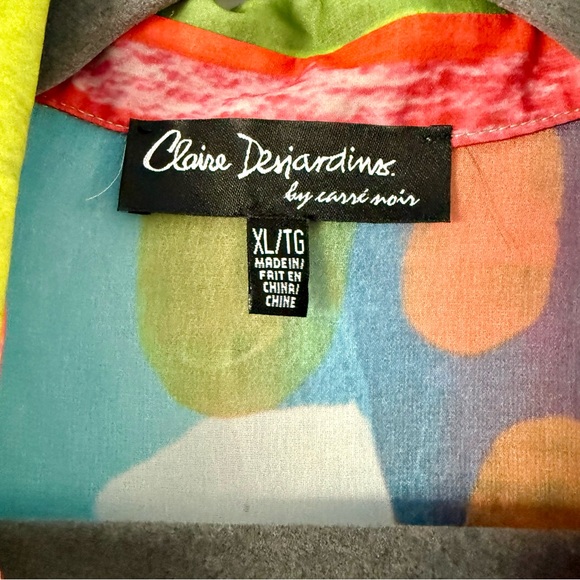 🇨🇦 Claire Desjardins by Carre Noir Abstract Art-to-Wear Tunic Blouse - Picture 2 of 4